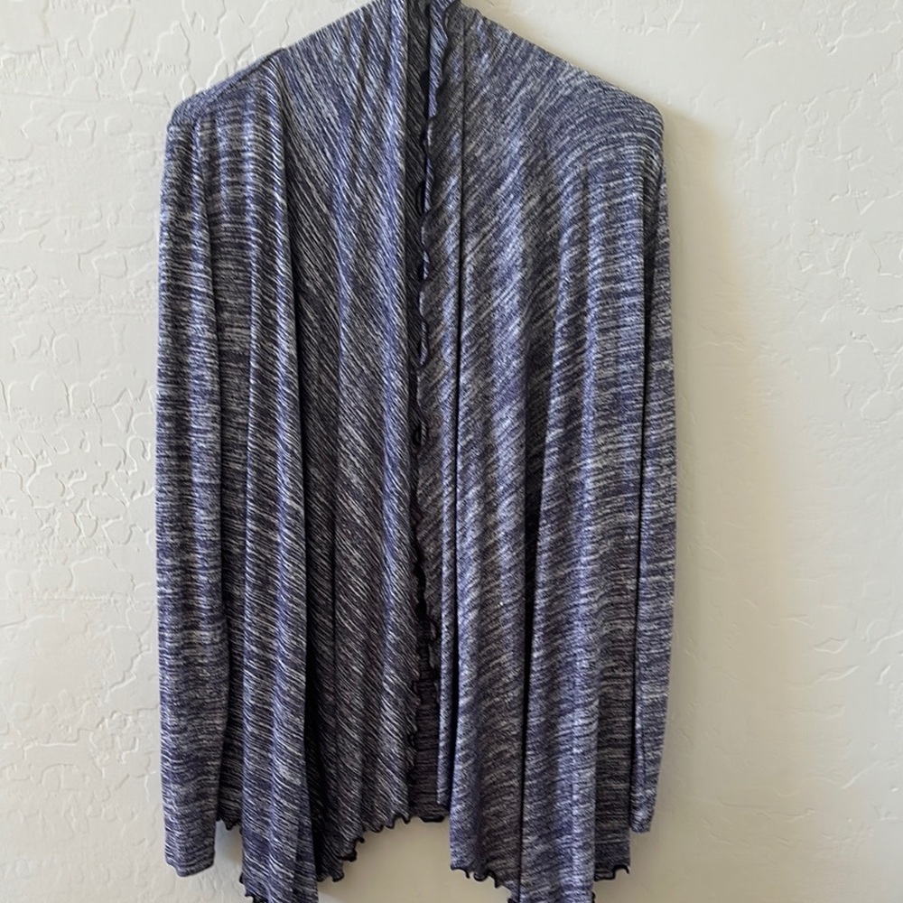 Gray and Black Striped Cardigan
